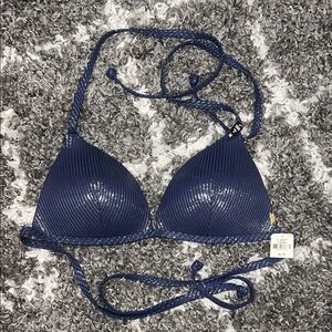 NWT Victoria’s Secret Pink Navy Blue Stripes Women's Swim Bikini Top